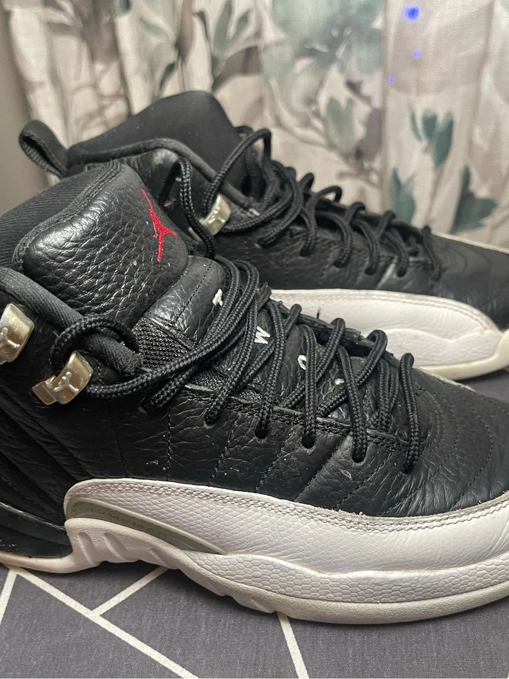 Jordan Black/White Men's High-Top Basketball Sneakers with Red Jumpman